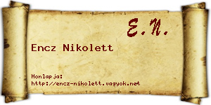Encz Nikolett névjegykártya